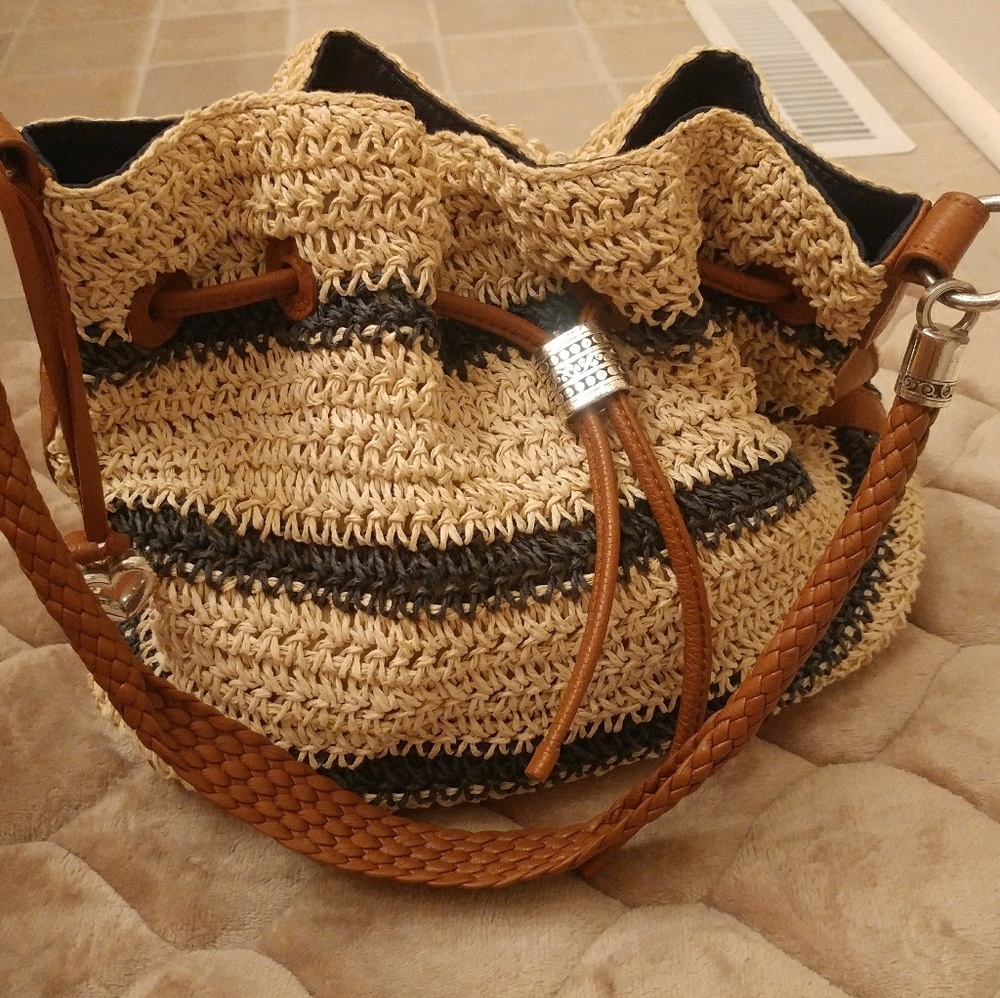 Brighton Sierra Drawstring Straw Hobo